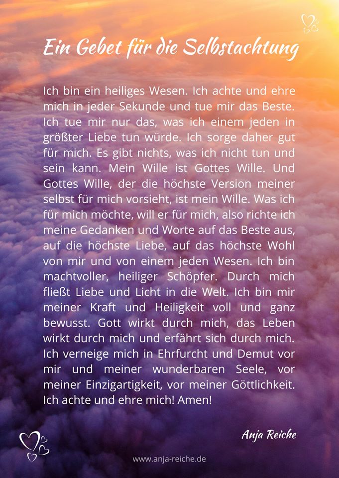 Anja Reiche: „Gebet für die Selbstachtung!