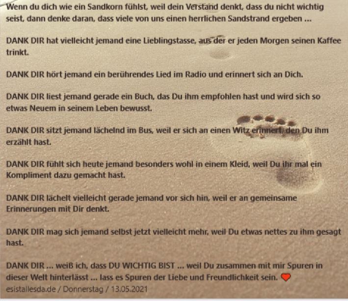 Sandkorn sein …