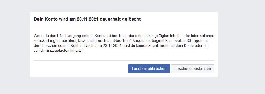 Bin dann mal weg … von Facebook