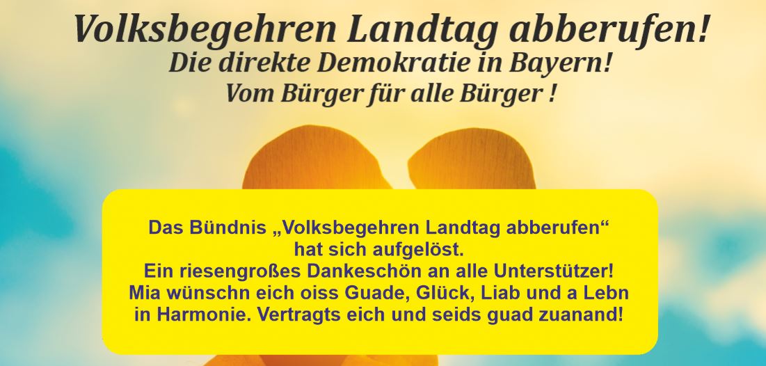 Das Volksbegehren Landtag abberufen ist Geschichte.