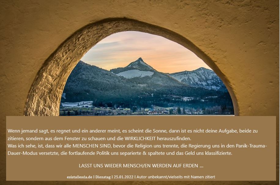 Allerlei … schwere Kost … 25.01.2022
