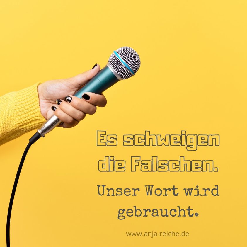 Es schweigen die Falschen. Anja Reiche
