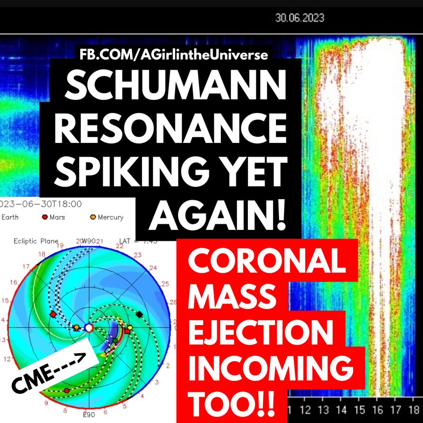 Schumann-Resonanz spitzt sich erneut zu. Heute erwarten wir einen weiteren koronalen Massenauswurf (CME)! Sherri Smith. 30.06.2023