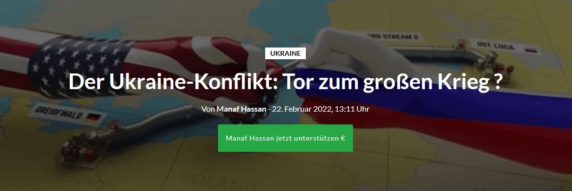 Der Ukraine-Konflikt: Tor zum großen Krieg ?
