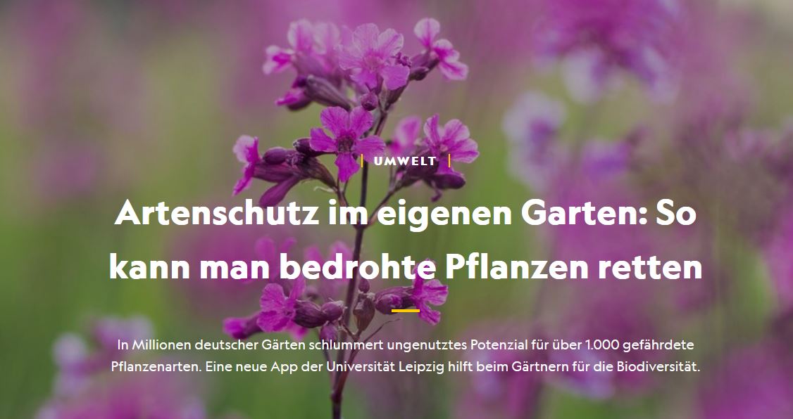 Artenschutz im eigenen Garten – ein MITMACHPROJEKT DER Universität Leipzig