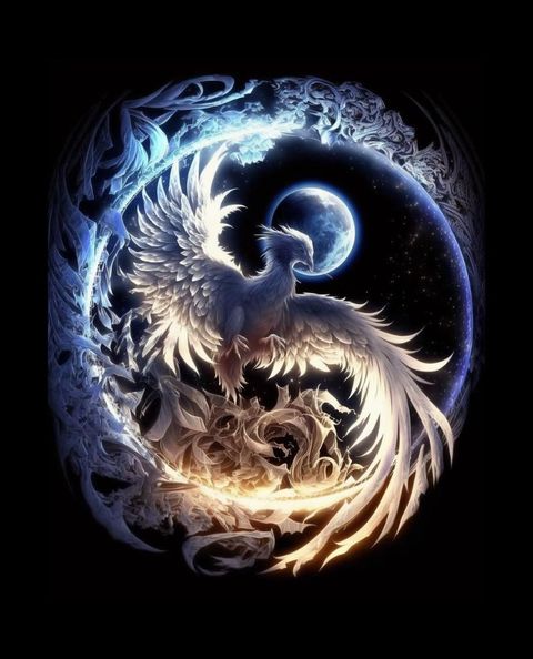 Das Aufsteigen des kosmischen Wasservogels/Phönix. Celia Fenn