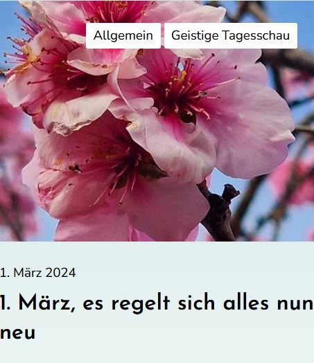 1. März, es regelt sich alles nun neu. Margit Kaufmann