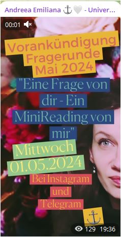 Oftmals bleiben „Traumatas“ aktiv in ihrer Wirkung, weil wir uns nicht verzeihen können, wie wir einst reagiert haben. Kollektive Botschaft Andreea Emiliana (inklusive Fragerunde 1. Mai)