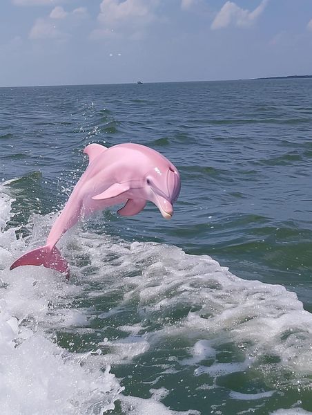 Wunder der Natur: Seltener rosa Delfin an der NC-Küste gesichtet