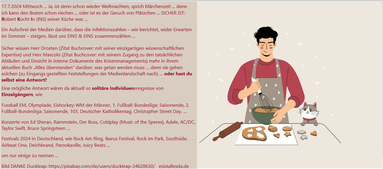 RKI meldet erhöhte Infektionszahlen. DARF ICH ERINNERN!