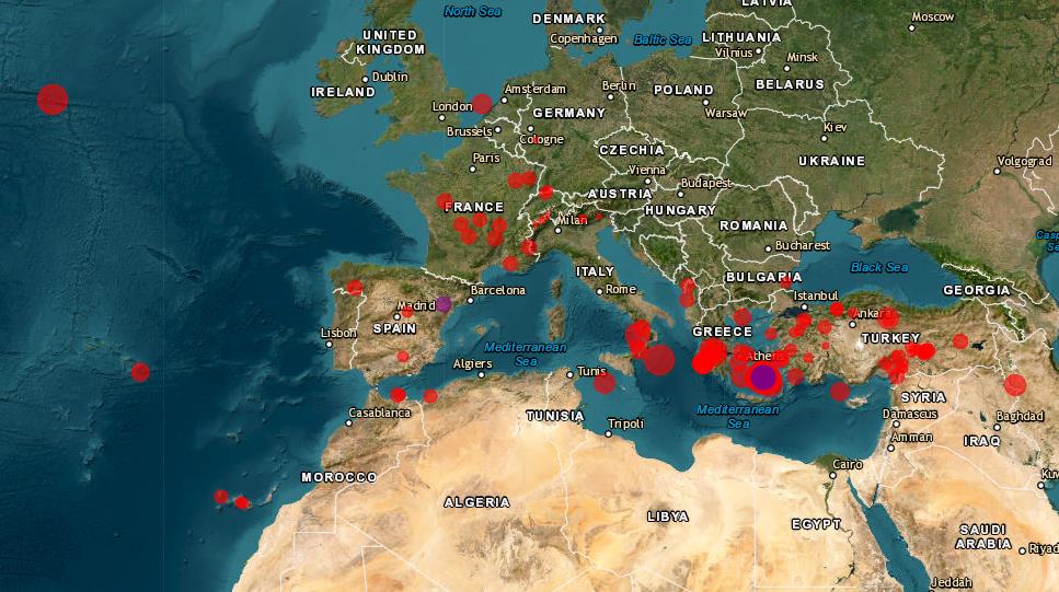 Erhöhte Seismizität in Europa