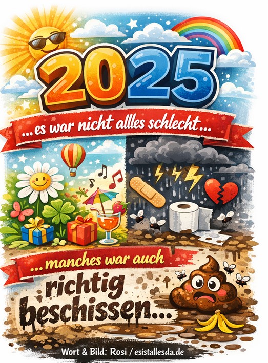 esistallesda.de ... 2025 ... Lasst es mich mal so sagen ... es war nicht alles schlecht ... manches war auch einfach nur beschissen ... 