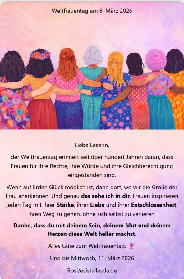 esistallesda.de ... Blogpause bis einschließlich Dienstag, 10. März 2026