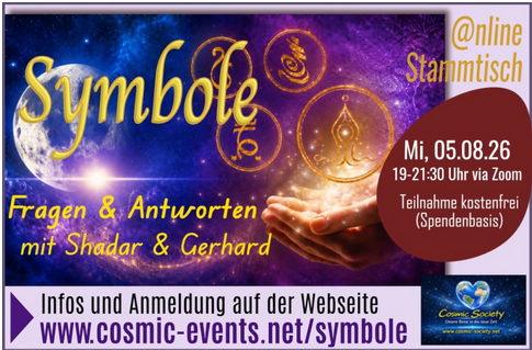 Symbole sind Lichtsprache. Sie werden aus dem Licht geboren, sind lebendig und besitzen Bewusstsein. Shadar & Gerhard – Fragen & Antworten am Mi, 5/8/26 (Tor In Die Galaxien)
