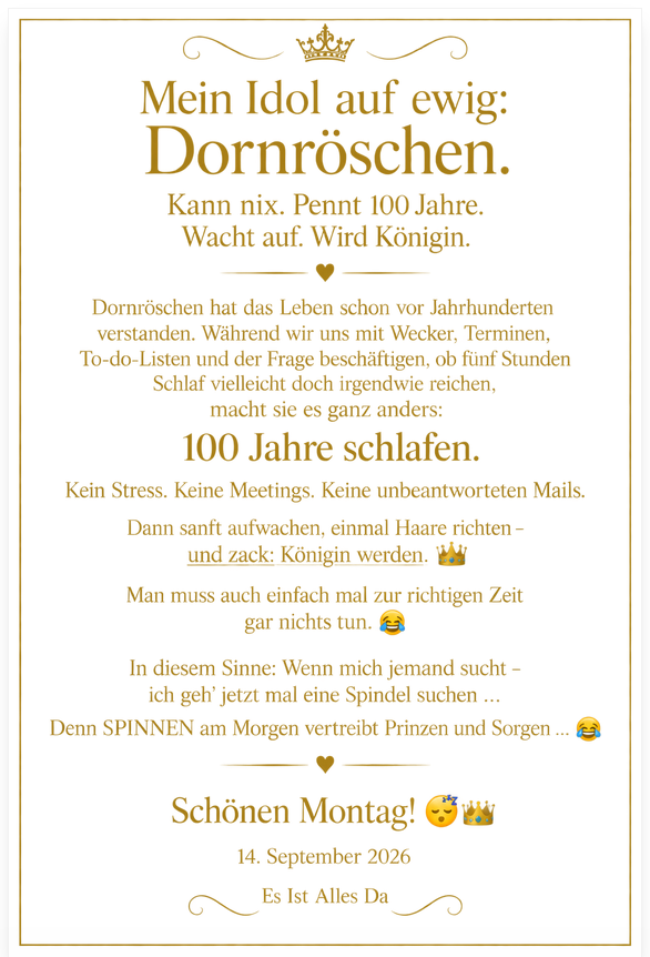 Die Botschaft des Tages
