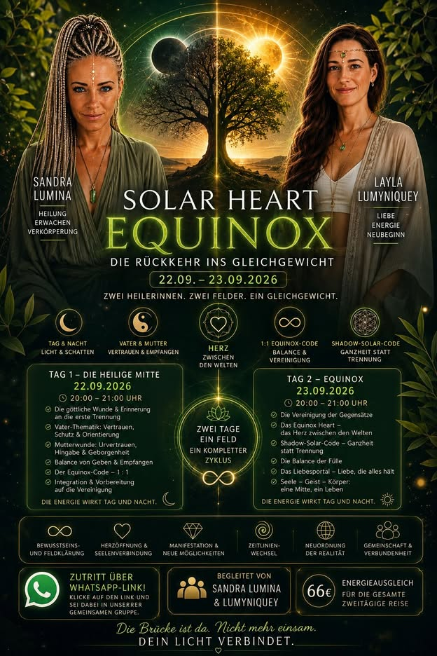 Solar Herz Equinox. Die Rückkehr ins Gleichgewicht. Angebot von Layla und Sandra