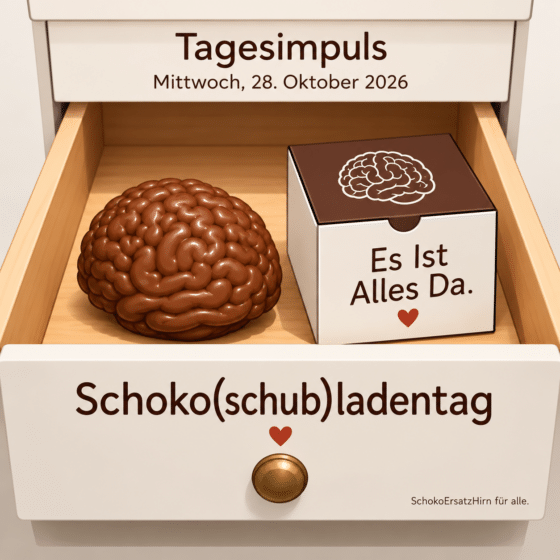 Tagesimpuls. Mittwoch, 28. Oktober 2026 (= 10.10.10). Es Ist Alles Da. Schub-Schoko-Lade.