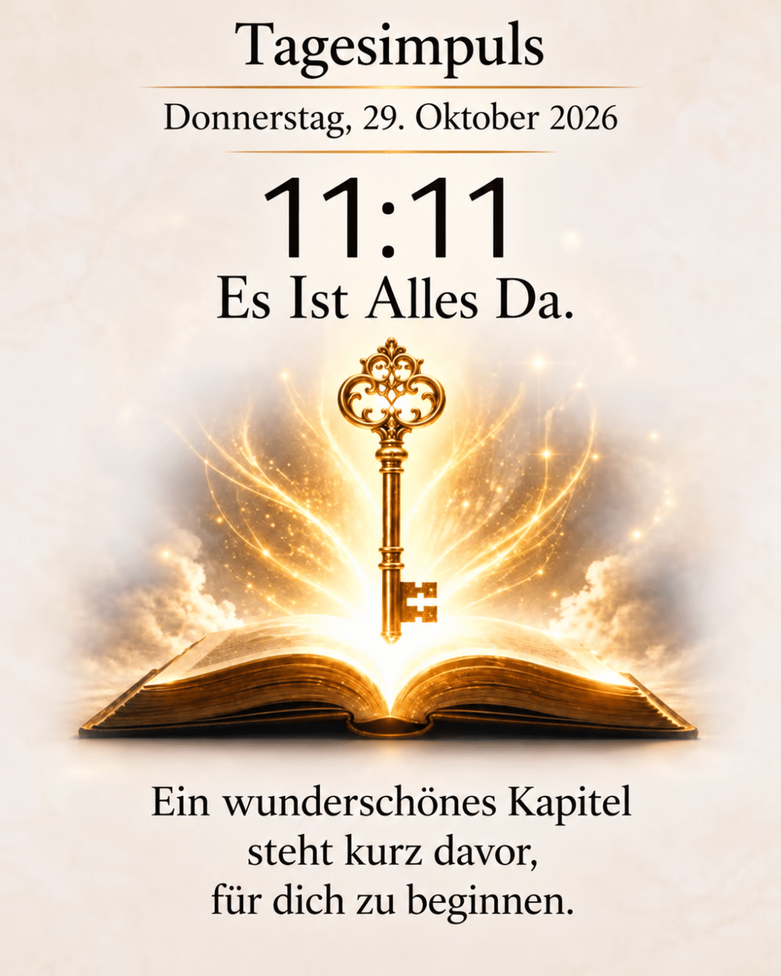 Tagesimpuls. Donnerstag, 29. Oktober 2026. Es Ist Alles Da. 1111 – Wenn das Universum Wünsche erfüllt …