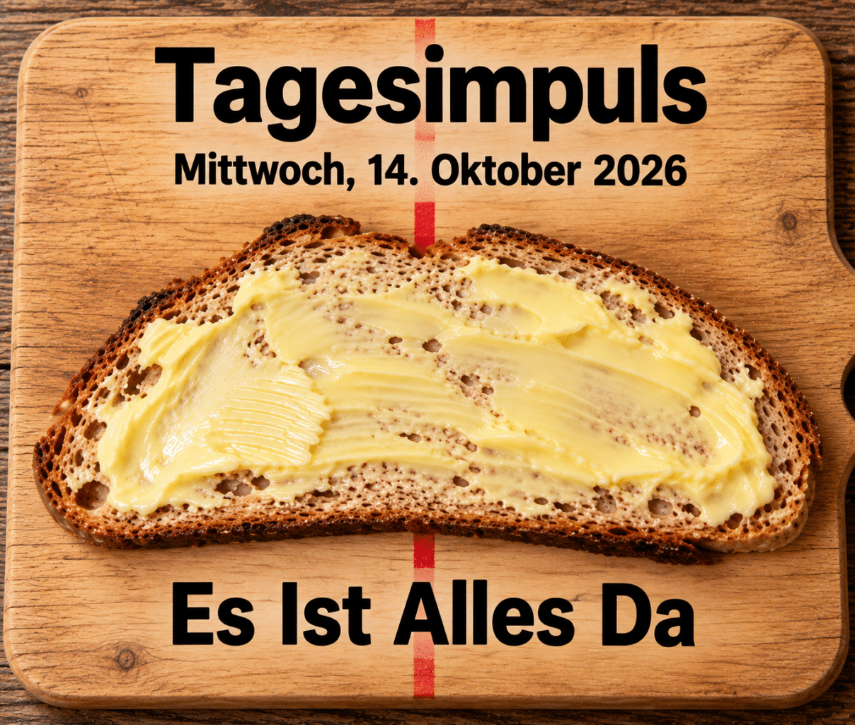 Tagesimpuls. Mittwoch, 14. Oktober 2026. Brot auf Strich.