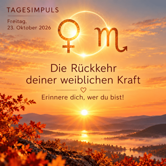 Tagesimpuls. Freitag, 23. Oktober 2026. Es Ist Alles Da. Venus-Cazimi. Die Rückkehr deiner weiblichen Kraft.