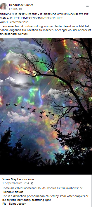 Hendrik de Cuvier hat ein Bild geteilt … Irisierender Wolkenkomplex